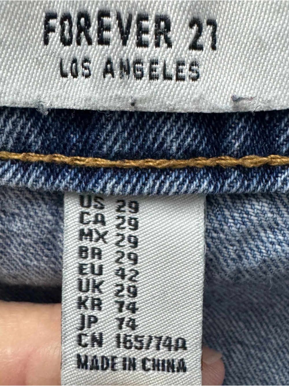 Forever 21 Denim Mini Skirt Zip Front High Rise Blue Womens 29 Y2K - Picture 5 of 7